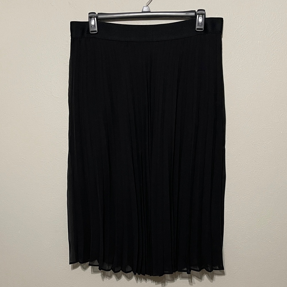 Time and Tru Elegant Black A-Line Pleated Skirt, Size XL